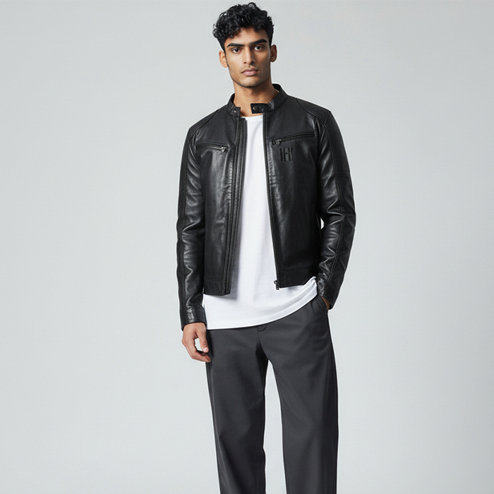 Iconic Black Sheepskin Leather Jacket for Men