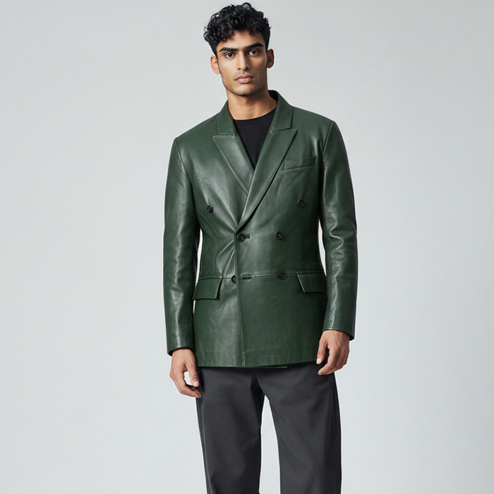 Green Leather Blazer