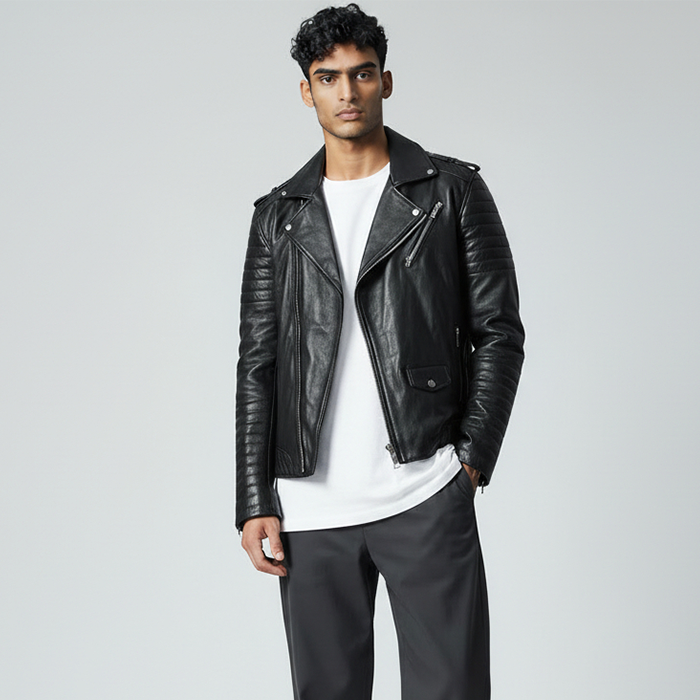 Men's Premium Lambskin Biker Jacket