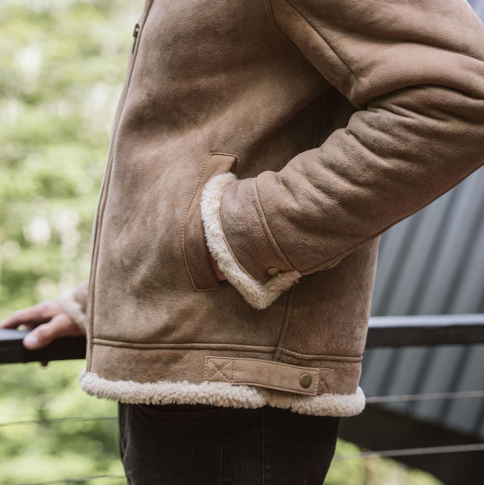 Shearling Leather Bomber Jacket