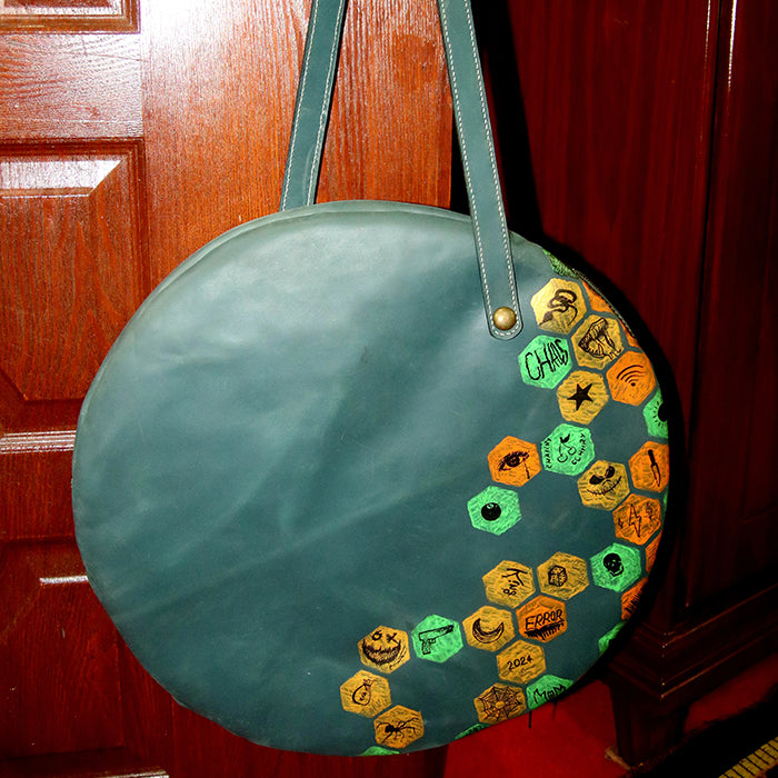 round shape Ladies leather handbag, halloween leather tote bag