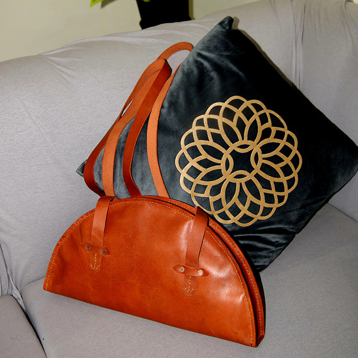 Half-moon Handmade Ladies leather hand bag