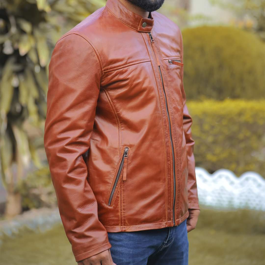 Tan Leather Jacket for Men