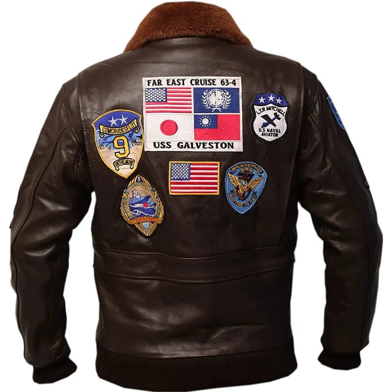 Top Gun Dark Brown Leather Jacket