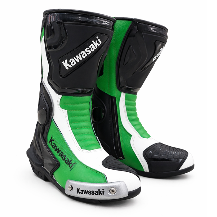 Kawasaki Motorcycle Racing Leather Boots