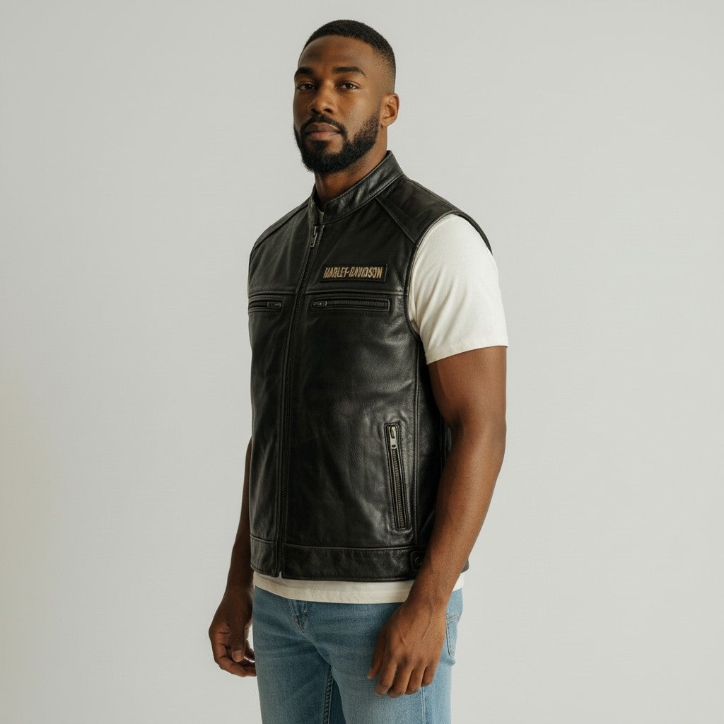 Harley-Davidson Men's Passing Link Leather Vest