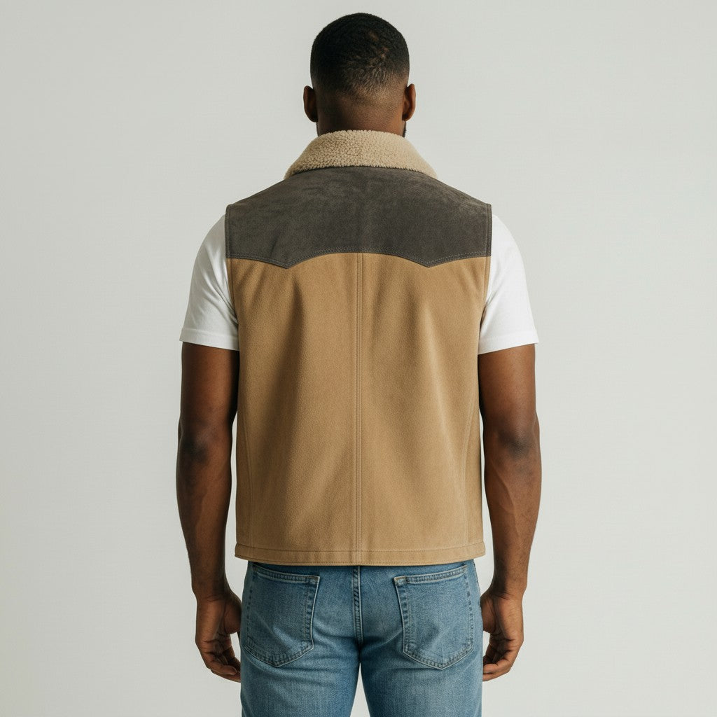 Men’s Western Cowboy Style Suede Leather Vest
