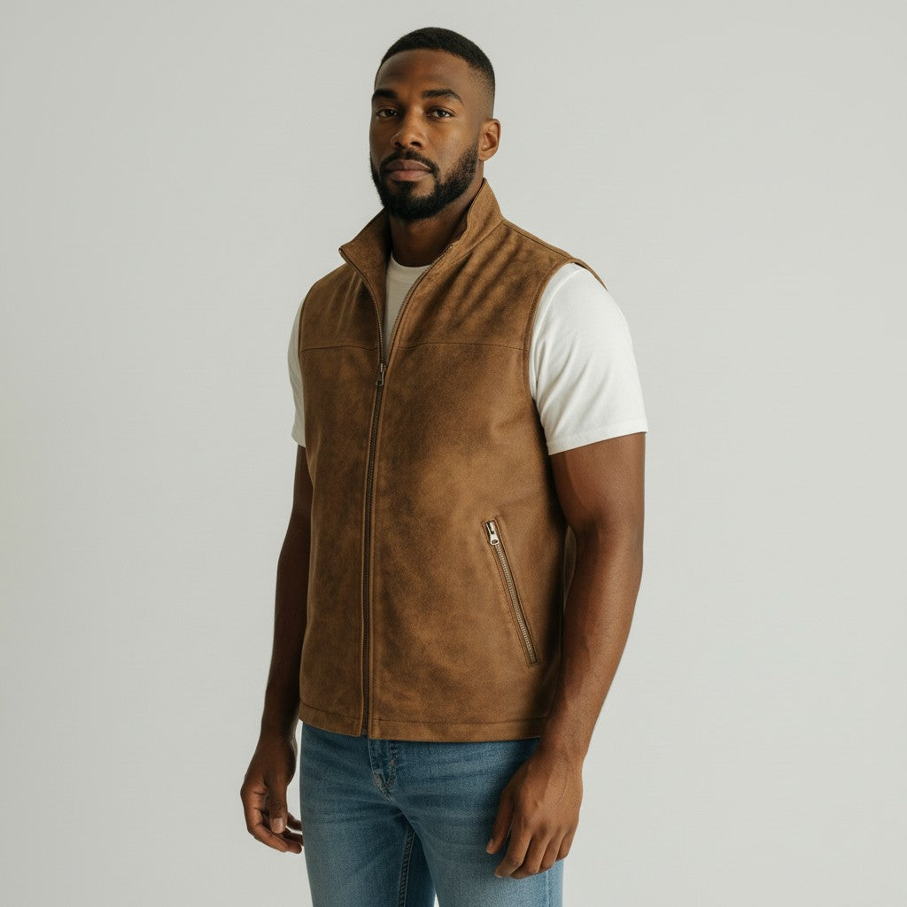 Men's Suede Casual Waistcoat Vest