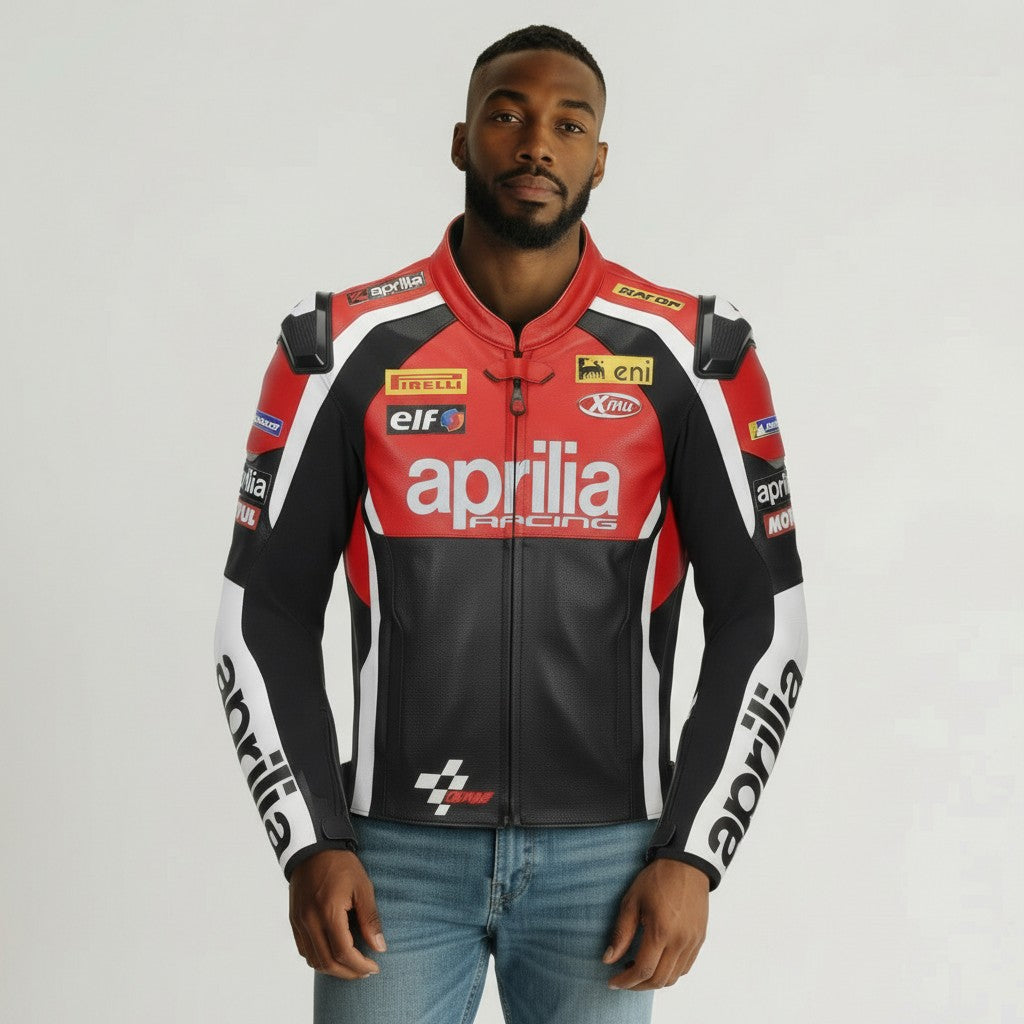 Aprilia motorcycle leather racing jacket