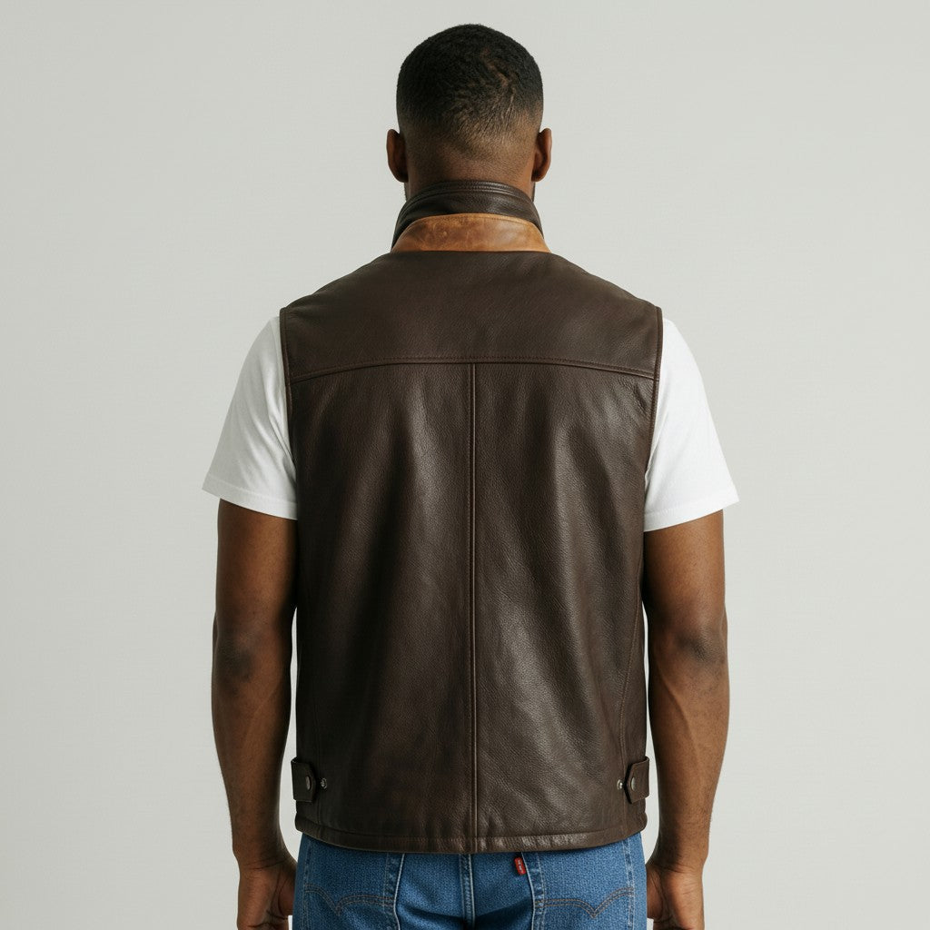 Trekker Classic Men’s Brown Leather Vest