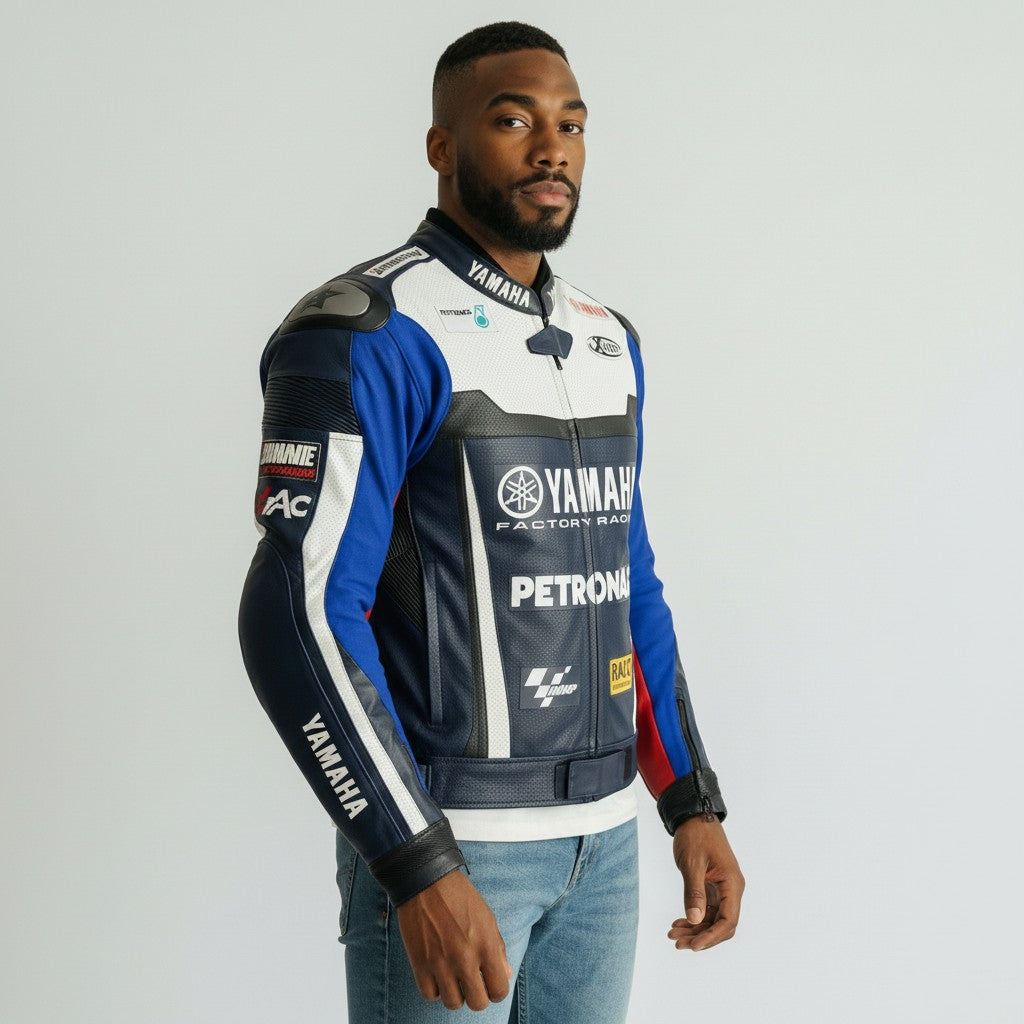 Yamaha Petronas Factory Racing Motorcycle Leather Jacket