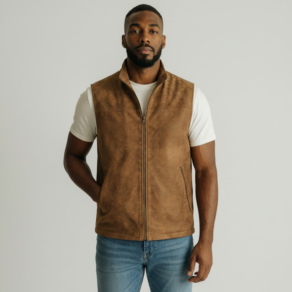 Men's Suede Casual Waistcoat Vest