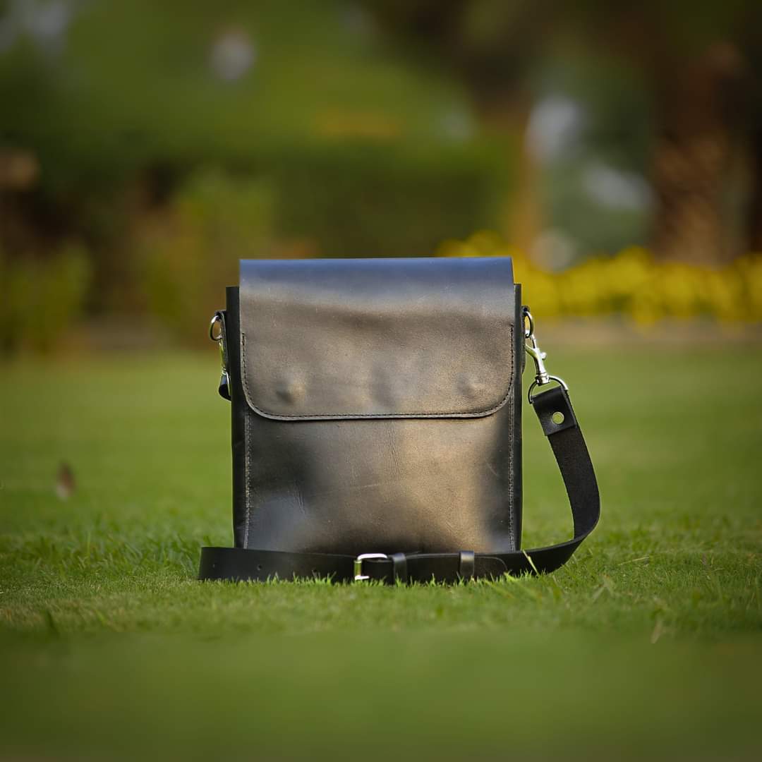 Leather unisex crossbody bag, premium leather crossbody bag