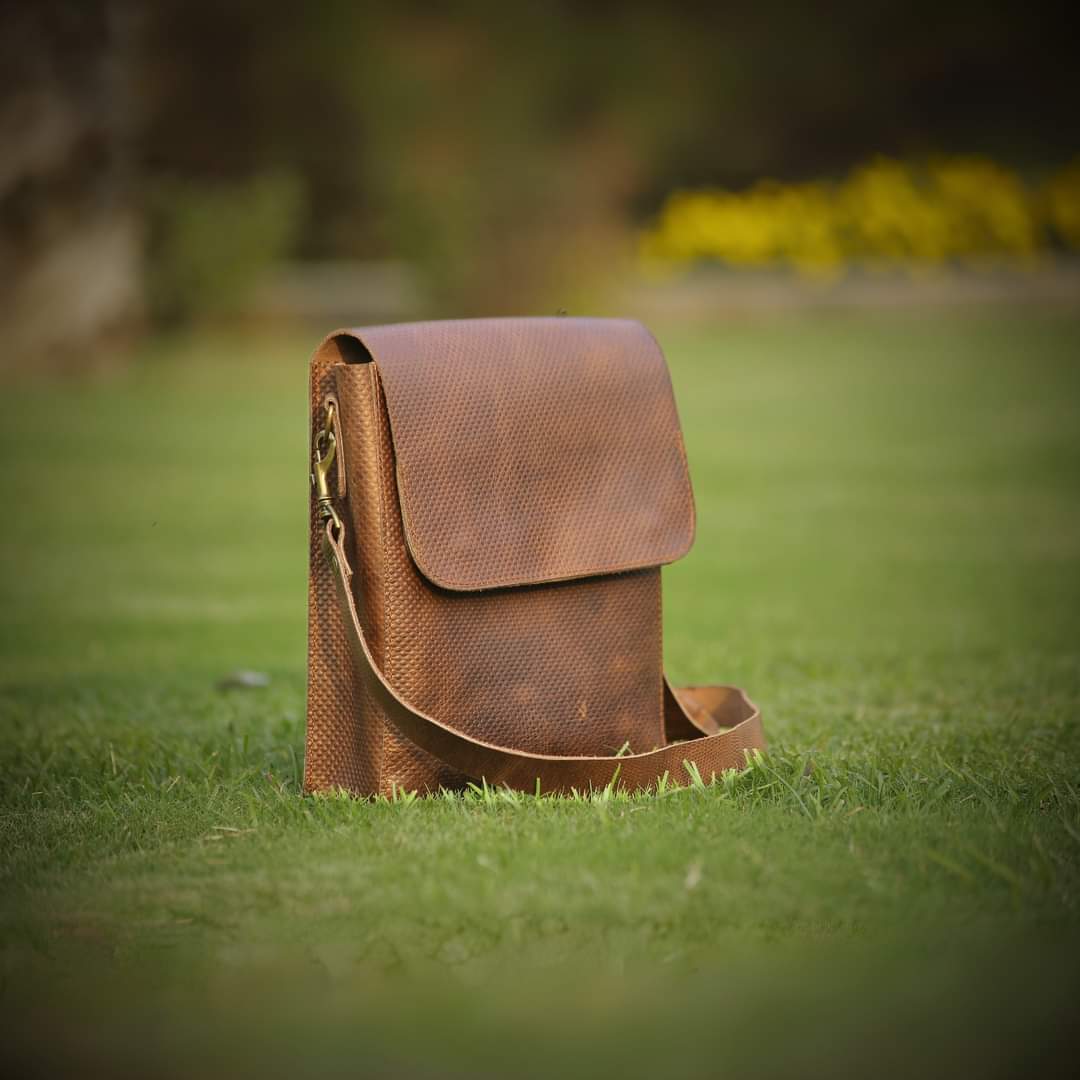 Leather unisex crossbody bag, premium leather crossbody bag