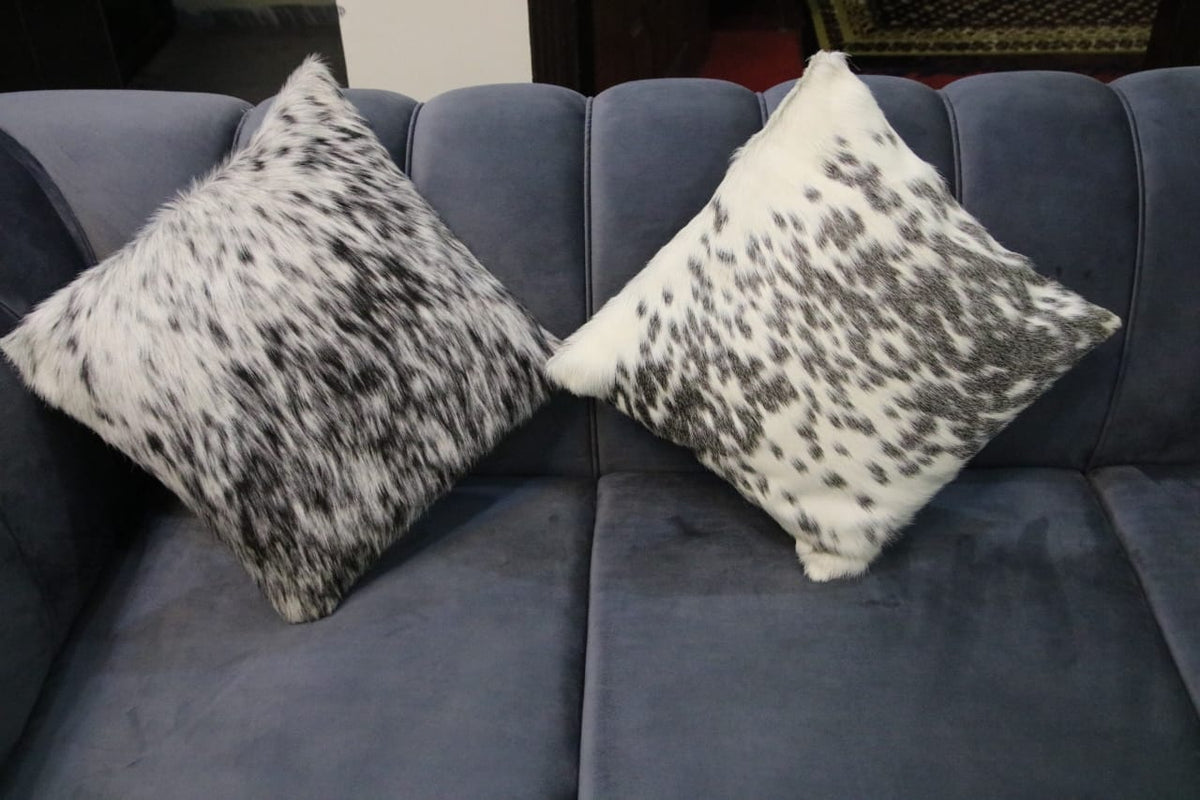 Hair on Leather Cushion Covers