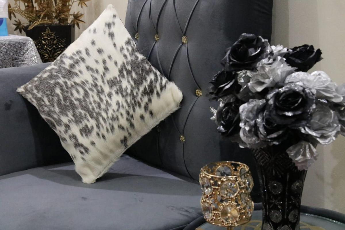 Hair on Leather Cushion Covers