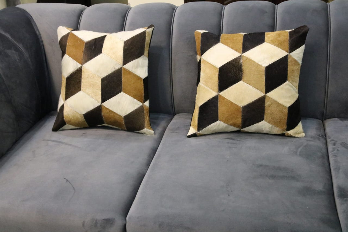 Hair on Leather Cushion Covers