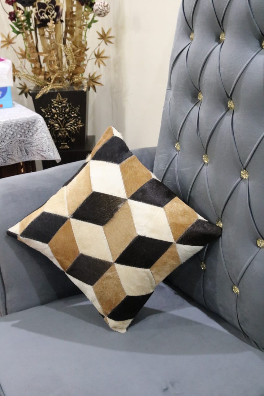 Hair on Leather Cushion Covers