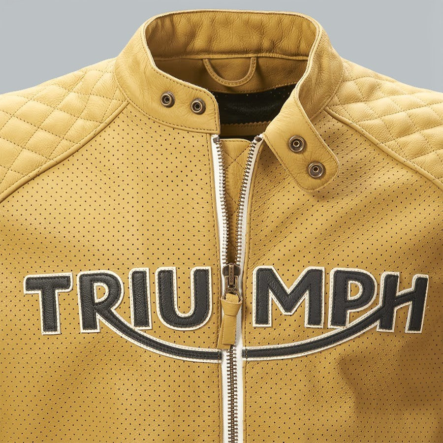 Triumph Braddan Air Race Leather Motorcycle Jacket