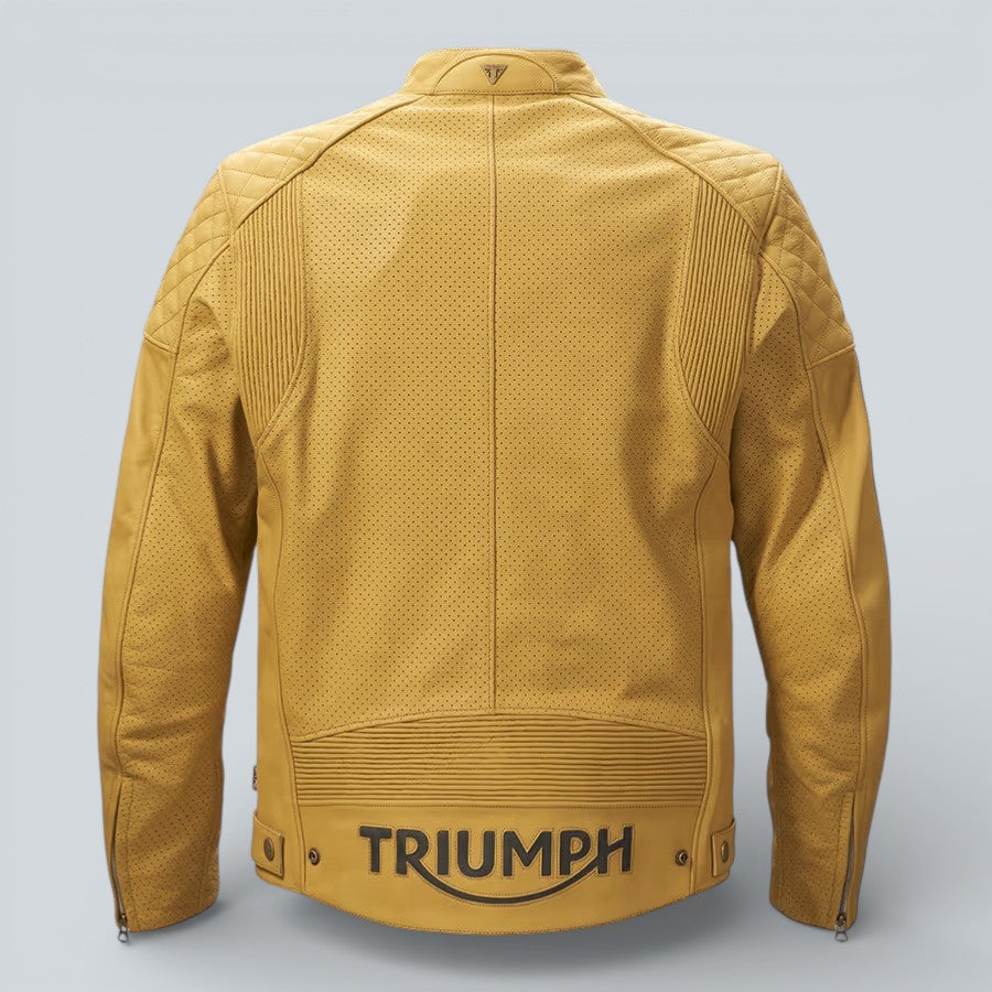 Triumph Braddan Air Race Leather Motorcycle Jacket