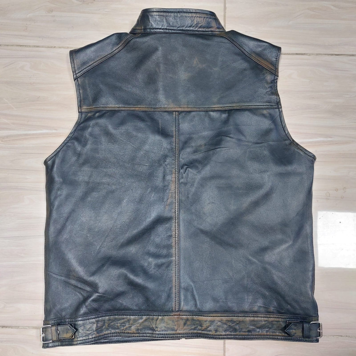 Distressed Genuine Leather Motorcycle vest
