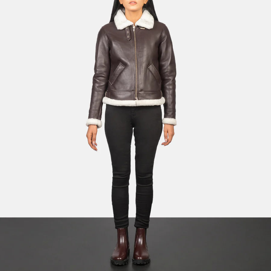 Women's B-3 Leather Bomber Jacket