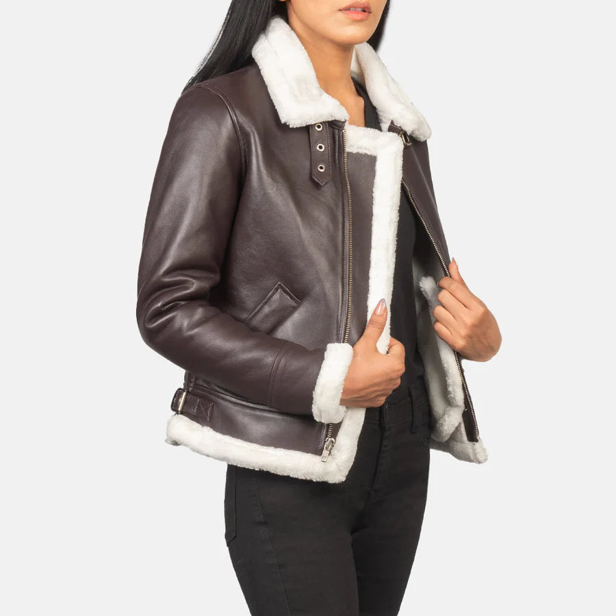 Women's B-3 Leather Bomber Jacket