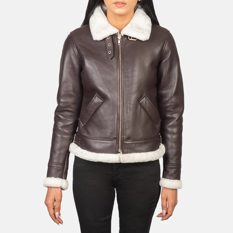 Women's B-3 Leather Bomber Jacket