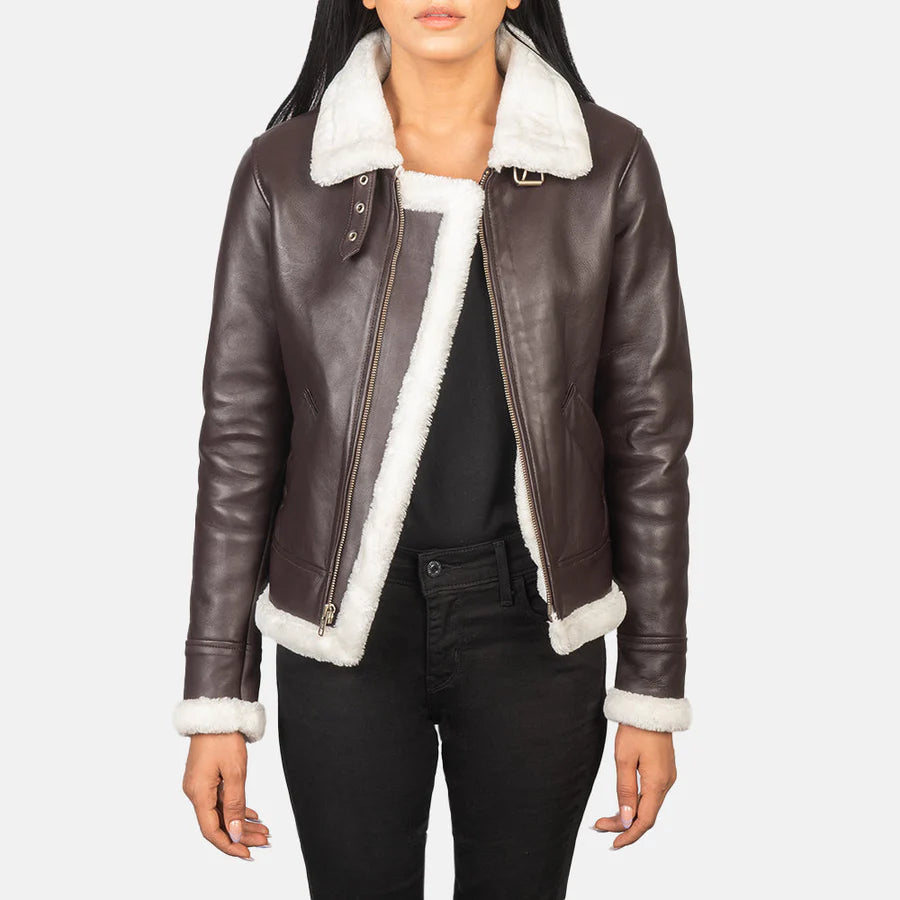 Women's B-3 Leather Bomber Jacket
