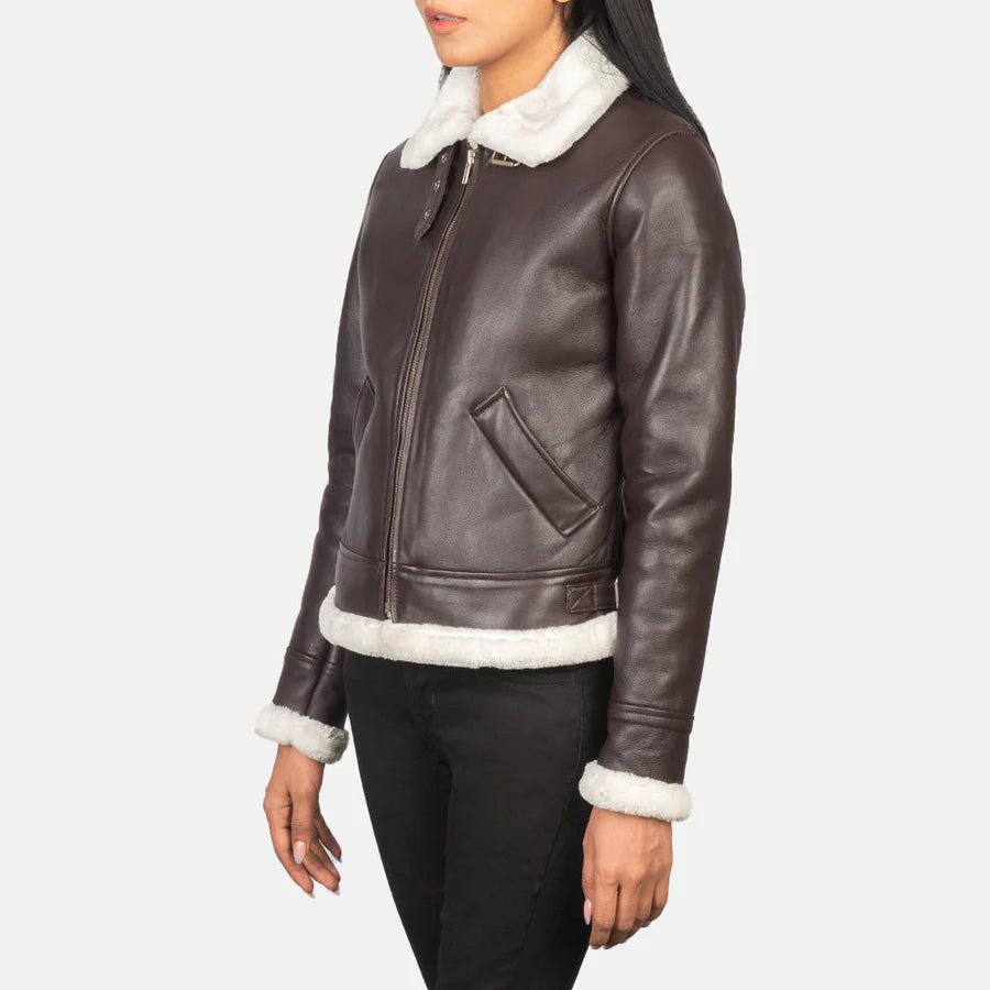 Women's B-3 Leather Bomber Jacket