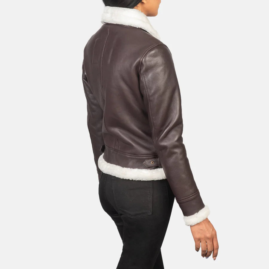 Women's B-3 Leather Bomber Jacket