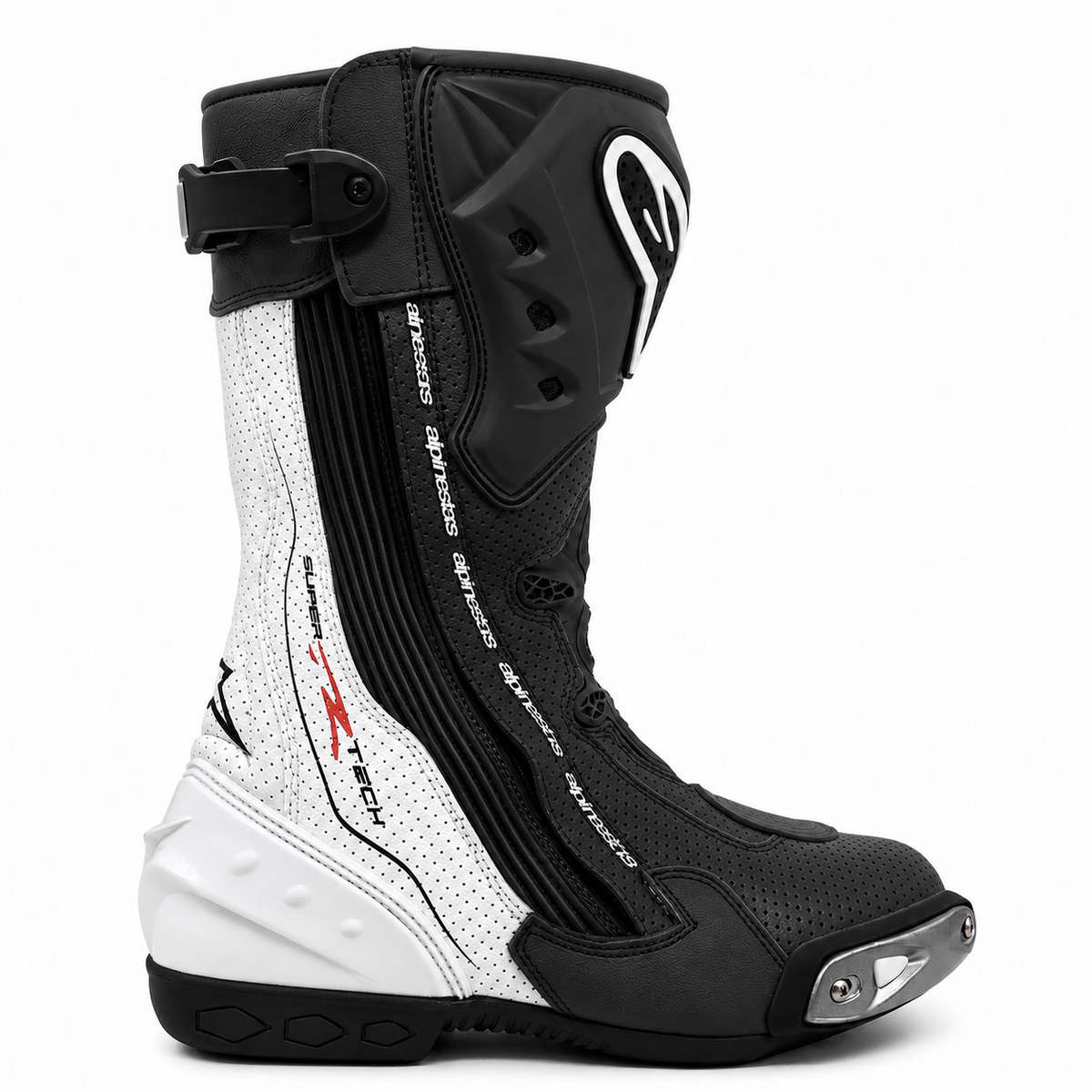 Alpinestars Supertech R Vented Boots | White/Black Edition