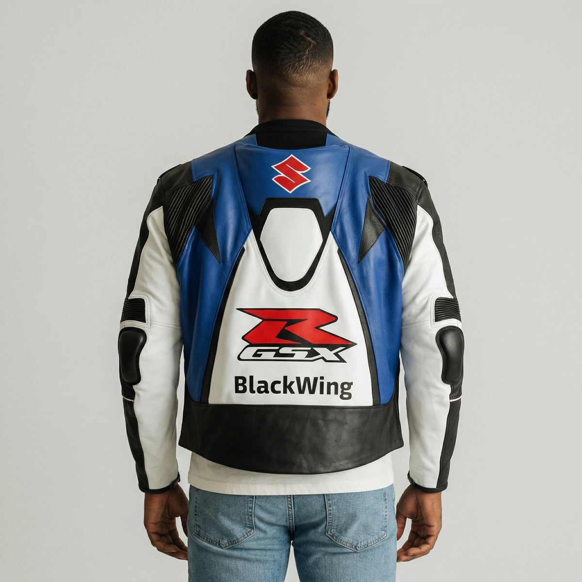 Suzuki GSX-R BlackWing Motorcycle Racing Leather Jacket