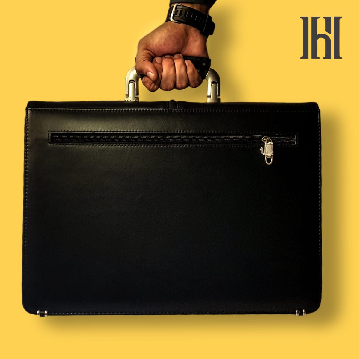 Leather briefcase bag, business bag for office work