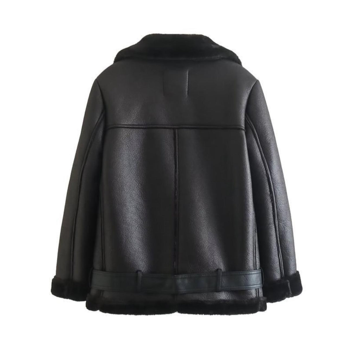 Women&#39;s Black Shearling Stylish &amp; Warm Leather jacket