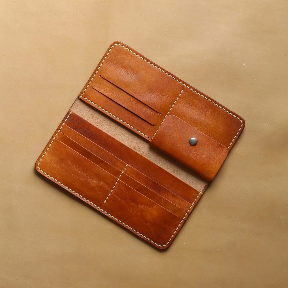 LONG WALLET (DARK TAN), leather long wallet