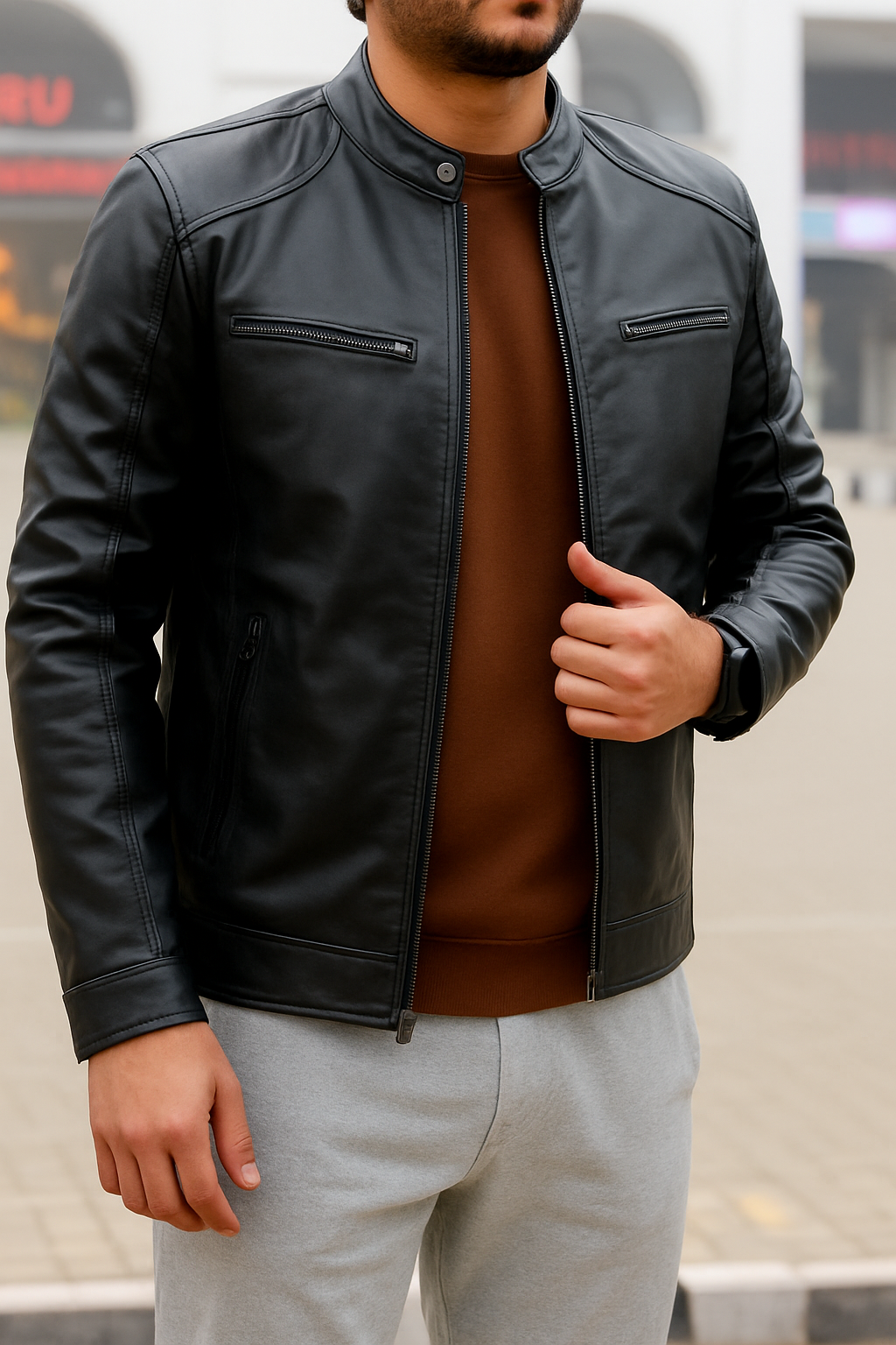 The Iconic Black Sheepskin Leather Jacket for men
