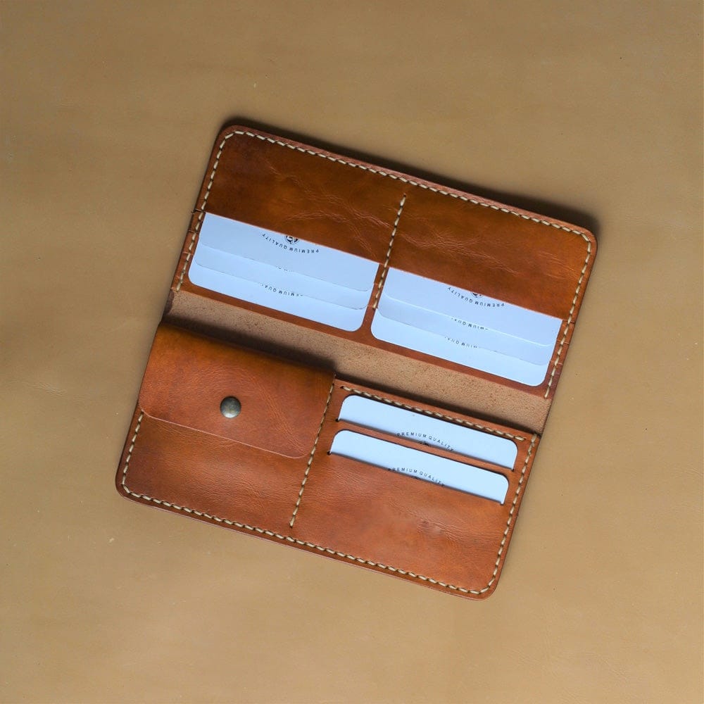 LONG WALLET (DARK TAN), leather long wallet