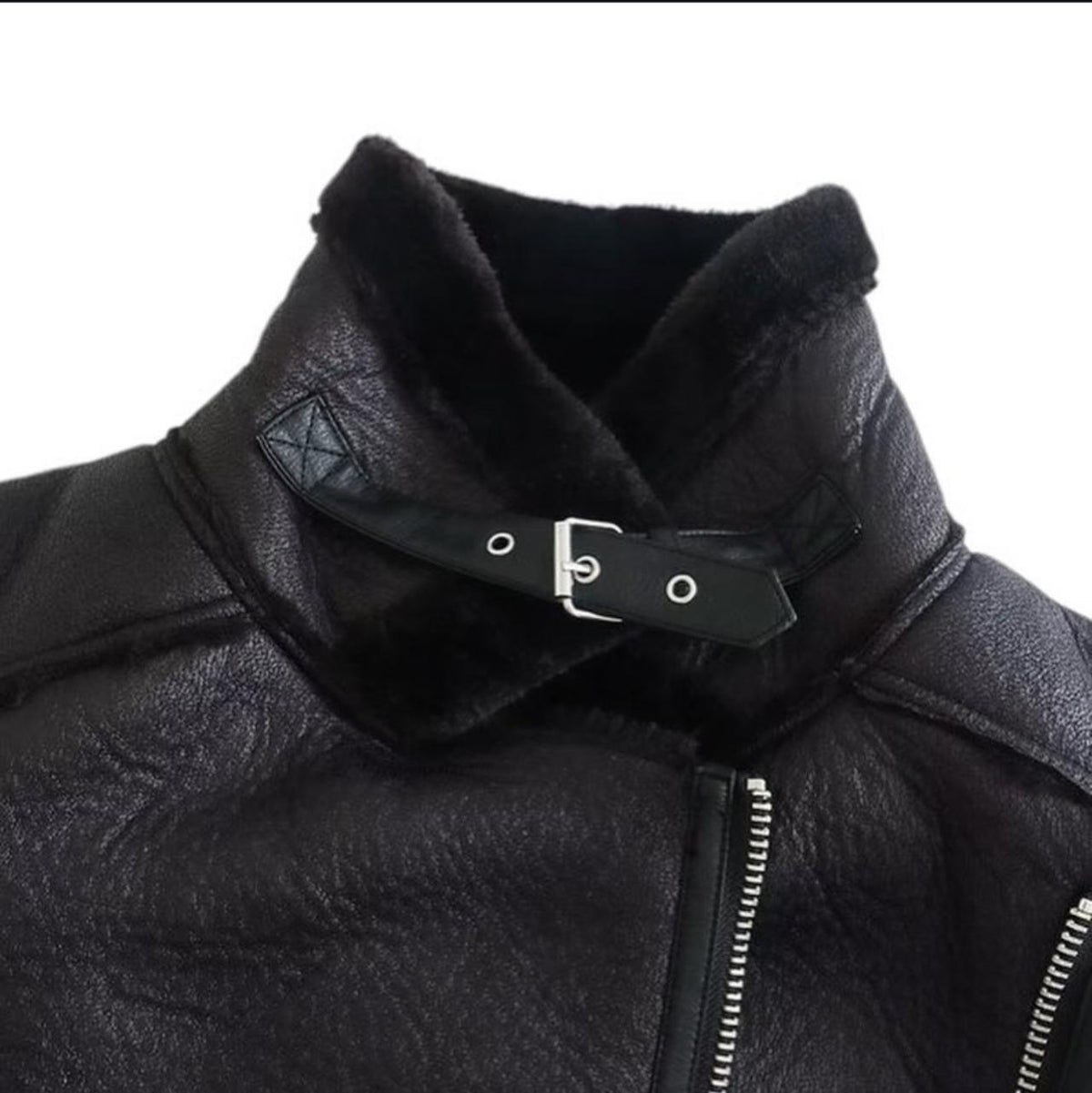 Women&#39;s Black Shearling Stylish &amp; Warm Leather jacket