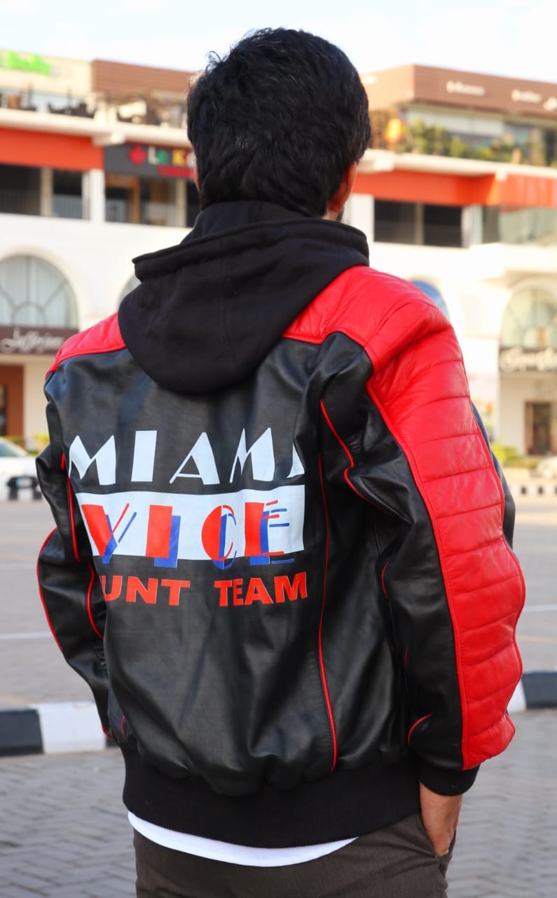 Miami Vice Stunt Team Bomber Jacket, premium leather jacket