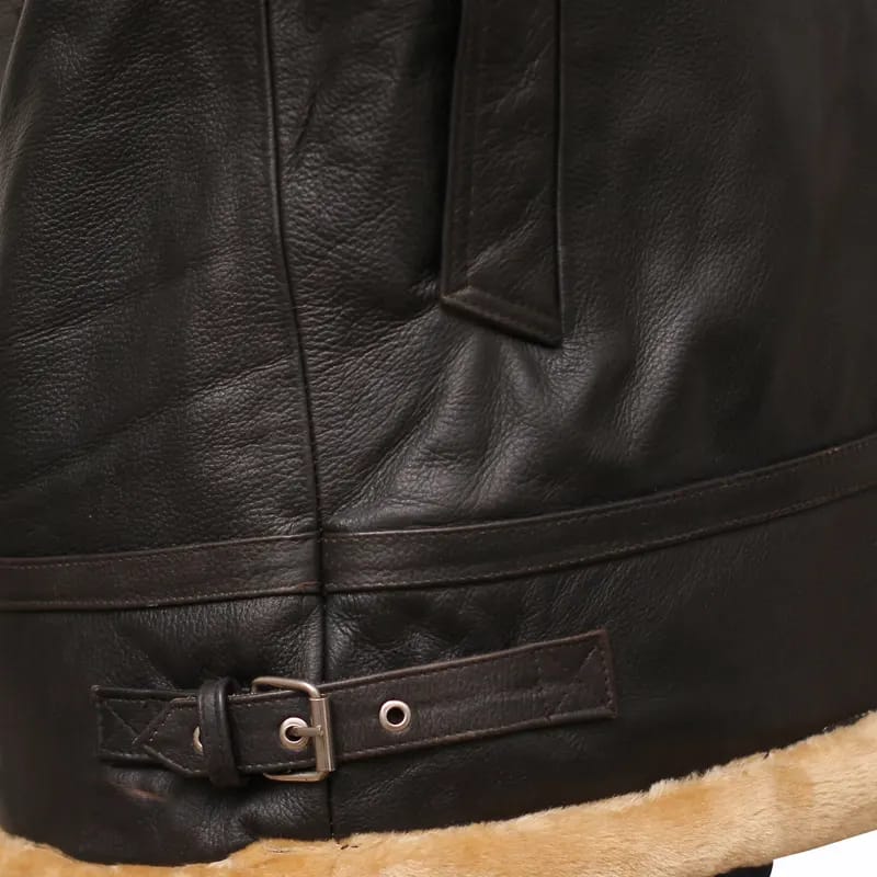 Flight Aviator Brown Shearling Leather Jacket