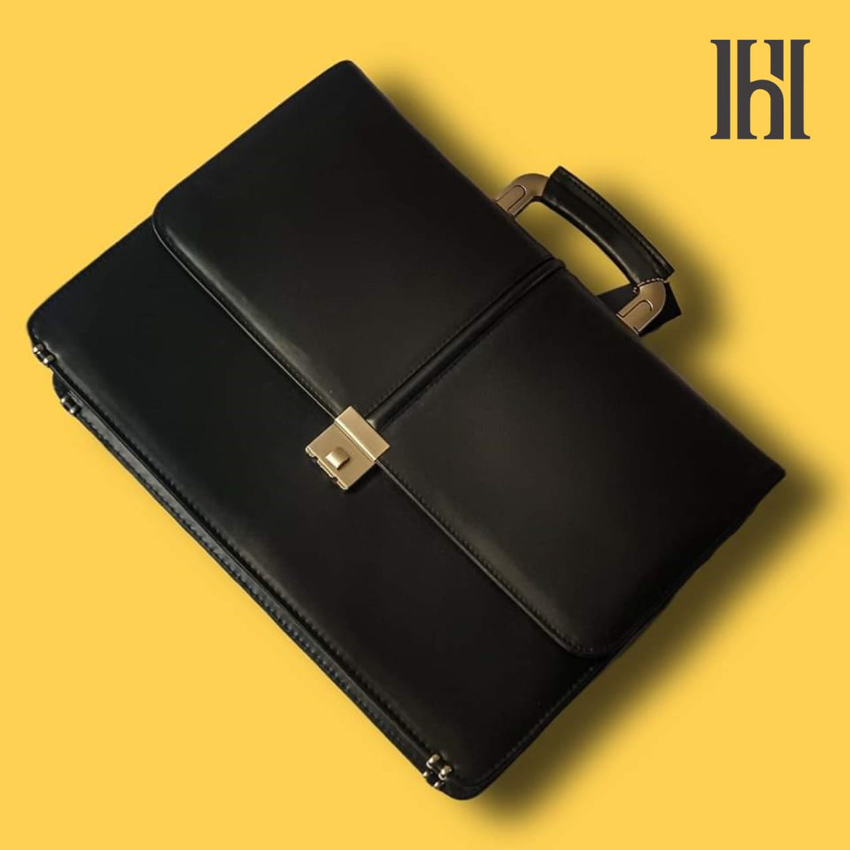 Leather briefcase bag, business bag for office work
