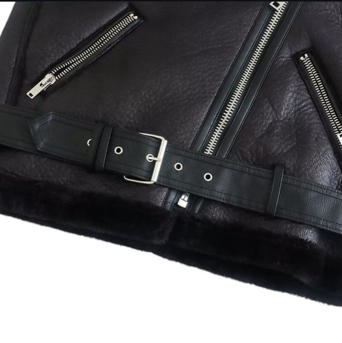 Women&#39;s Black Shearling Stylish &amp; Warm Leather jacket