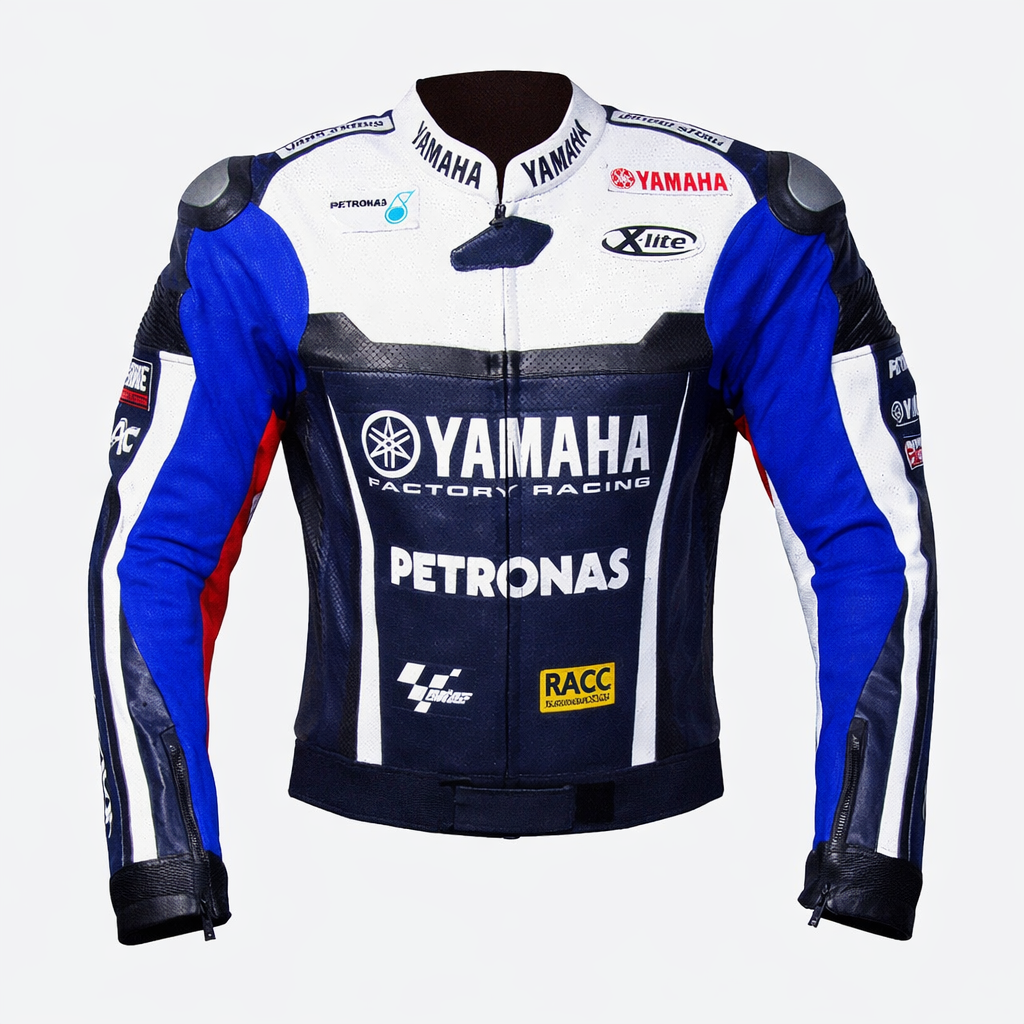 Yamaha Petronas Factory Racing Motorcycle Leather Jacket