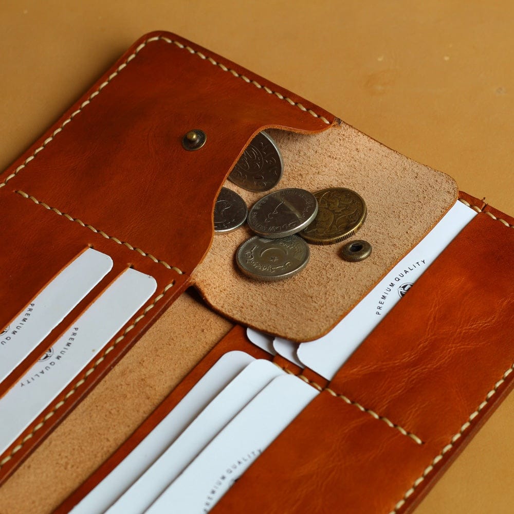 LONG WALLET (DARK TAN), leather long wallet