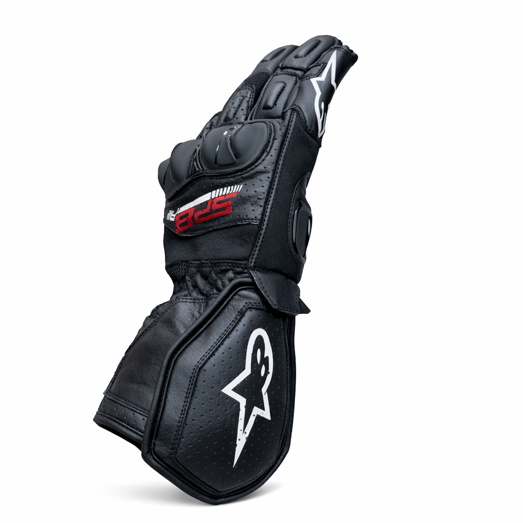 Alpinestars SP-8 Air Motorcycle Riding Gloves with branding on a white background