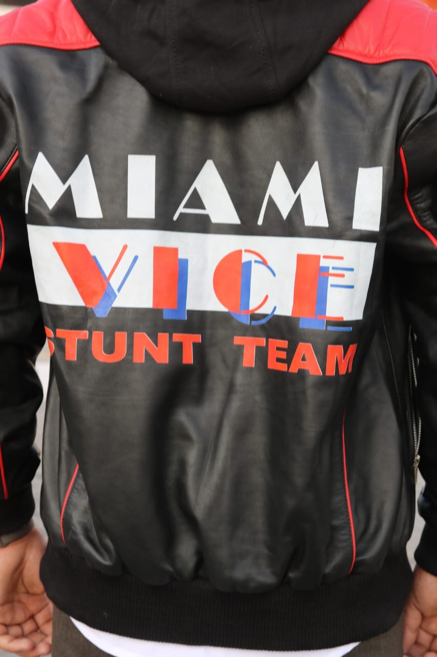 Miami Vice Stunt Team Bomber Jacket, premium leather jacket