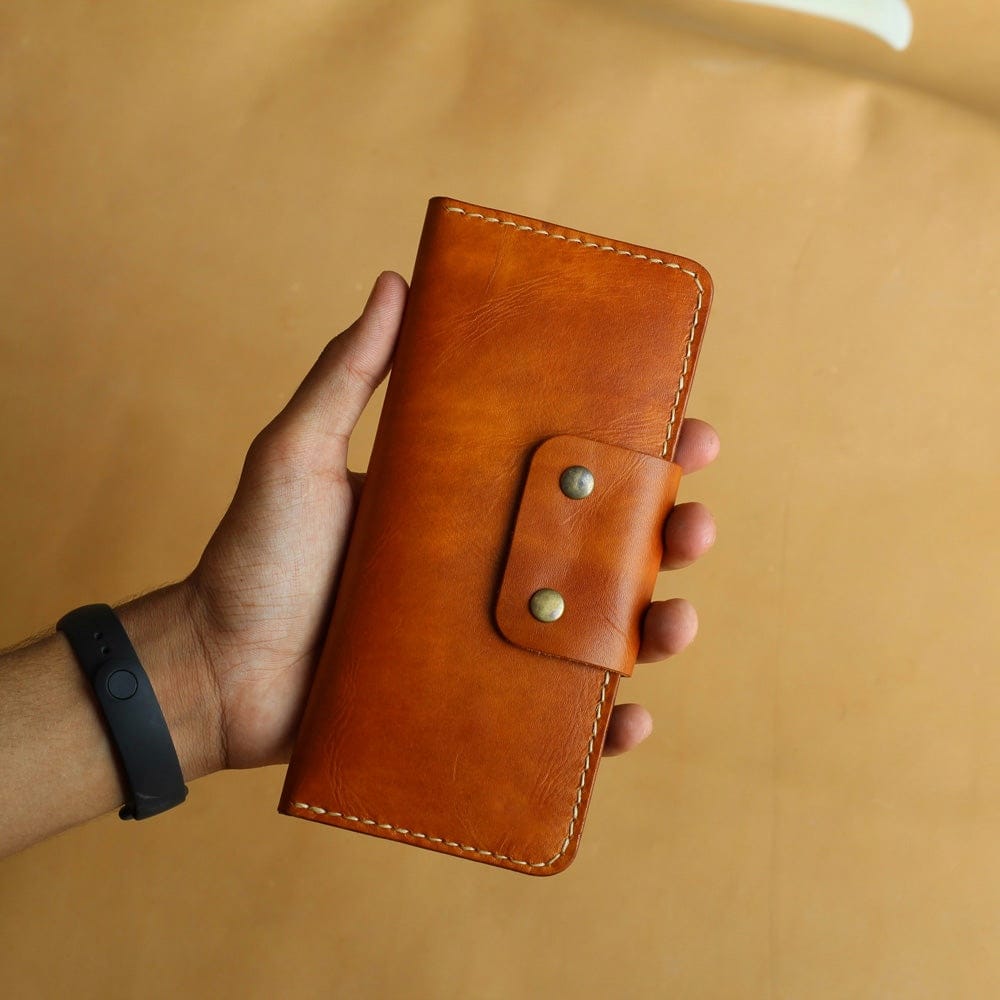 L1 LONG WALLET (DARK TAN) Original leather wallet