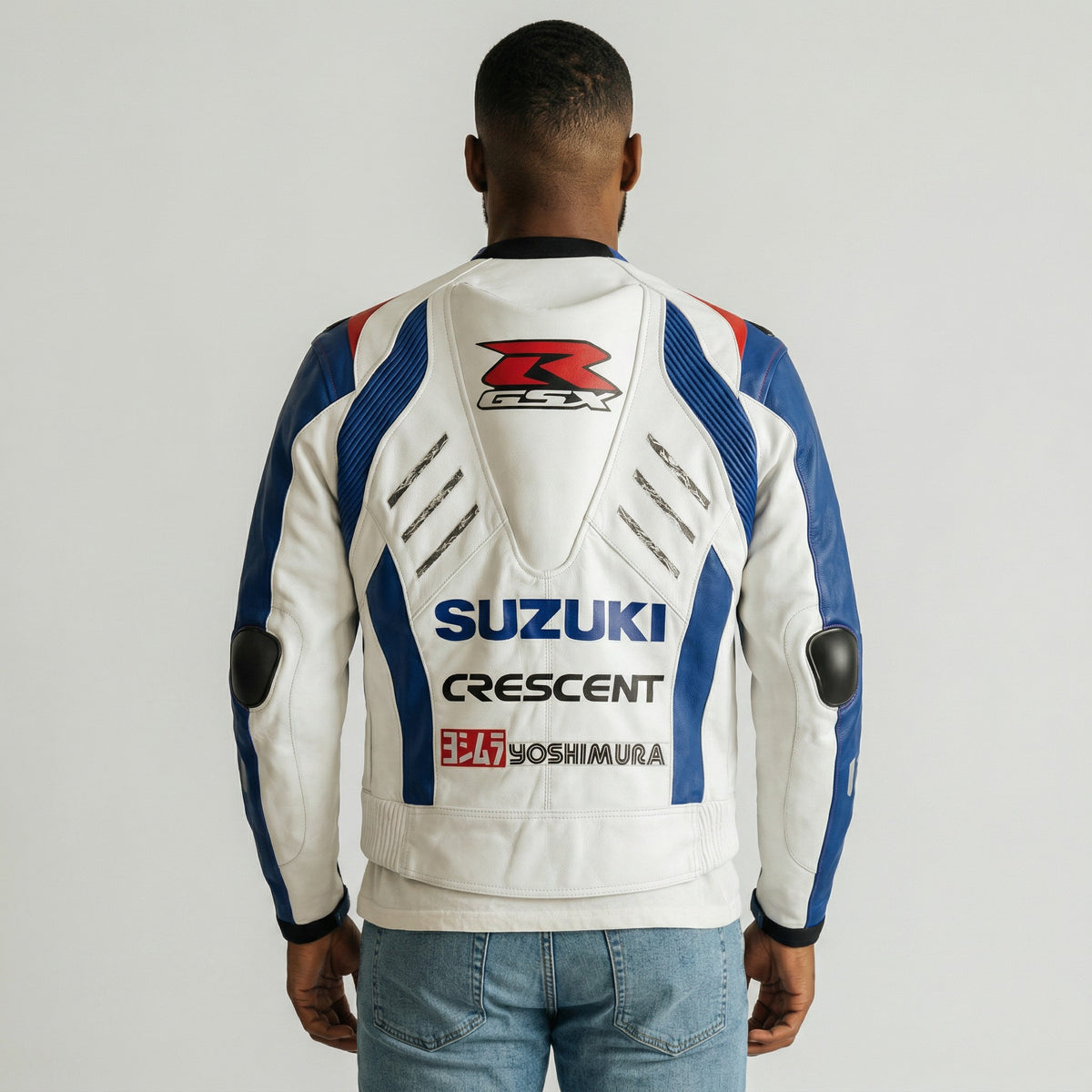 Suzuki GSX-R Motorcycle Racing Leather Jacket
