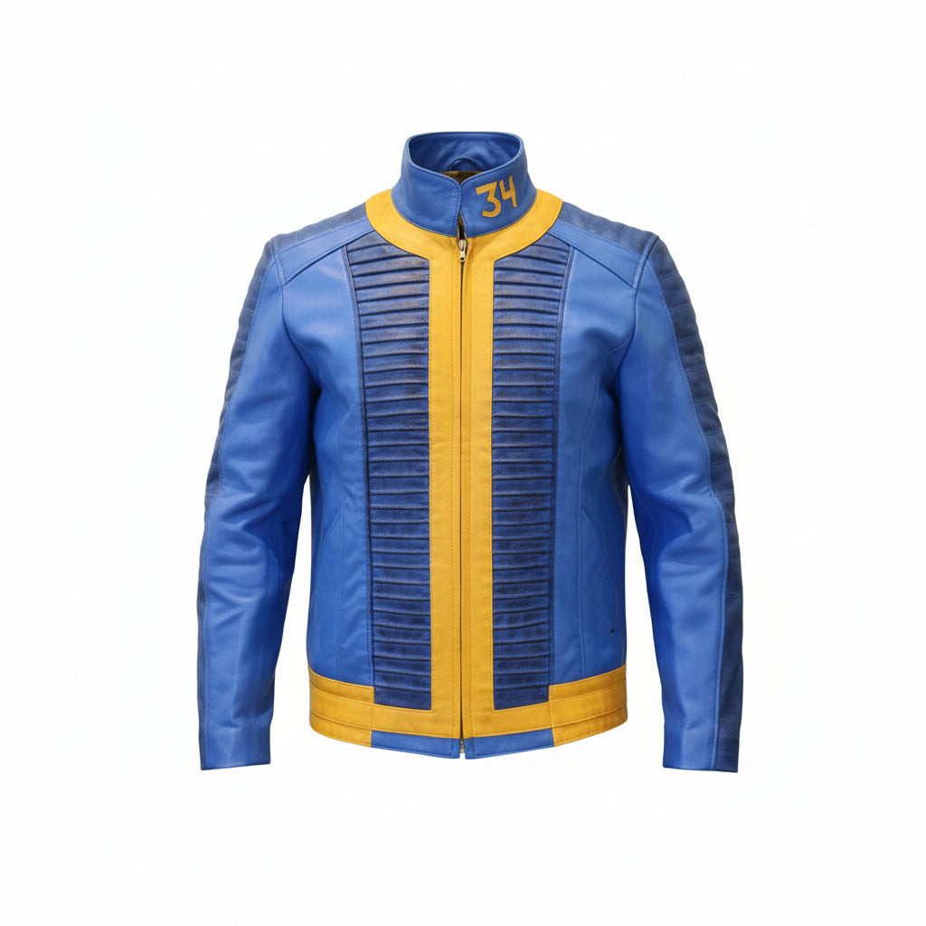 Lucy Vault 34 Blue New Vegas Costume Cosplay Leather Jacket